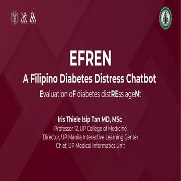 EFREN: A Filipino Diabetes Distress Chatbot