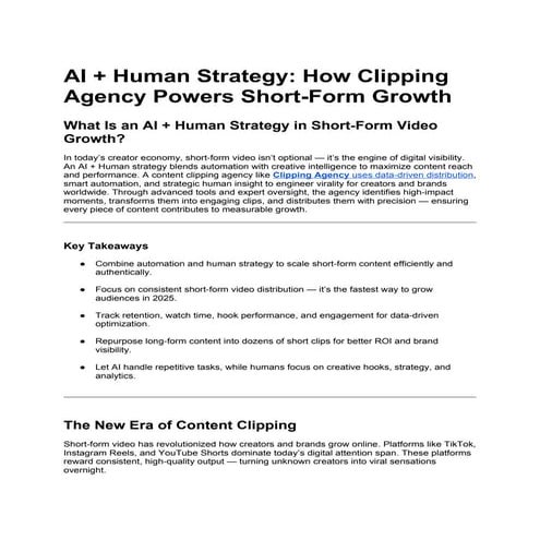 AI + Human Strategy_ How Clipping Agency Powers Short-Form Growth.docx