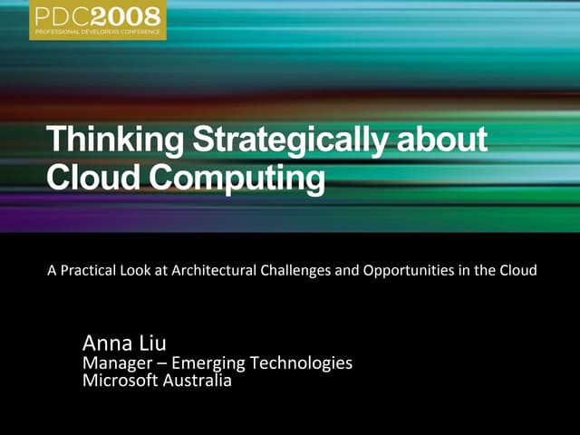 Thinking Strategically about Cloud Computing