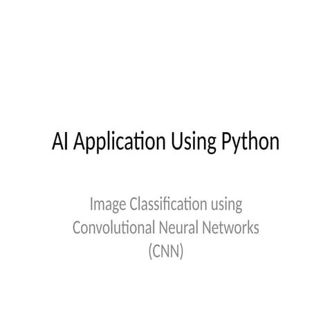 Image classification using CNN | PPTX