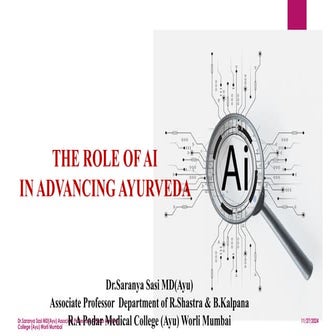 The Role of Artificial Intelligence in Advancing Ayurveda