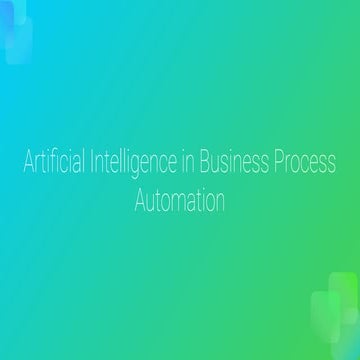 Ai in business process automation | PDF