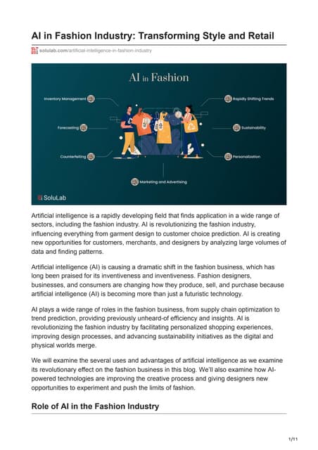 Artificial Intelligence in Fashion Industry | PDF | Apparel Industry ...