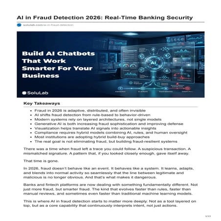 AI in Fraud Detection 2026: Real-Time Banking Security and Adaptive ...