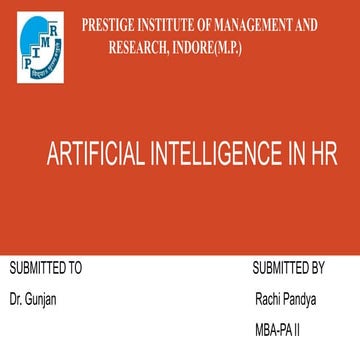 ARTIFICIAL INTELLIGENCE IN HR 
