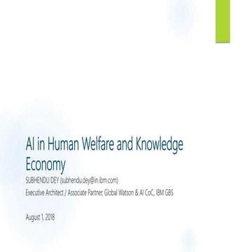 Ai in Human Welfare and Knowledge Economy