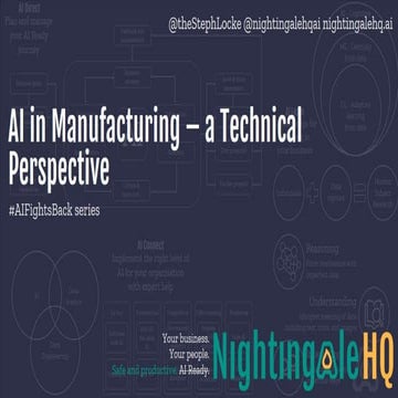 AI in manufacturing - a technical perspective