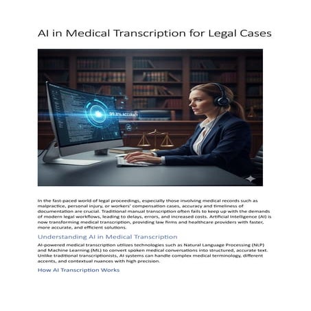 AI in Medical Transcription for Legal Cases | PDF