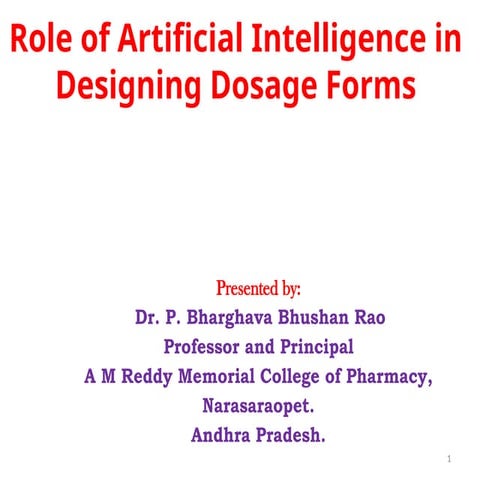 Artificial intelligence in drug discovery | PPTX