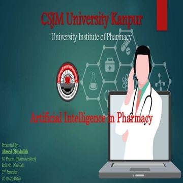 Artificial intelligence in Pharmaceutical Industry | PPTX
