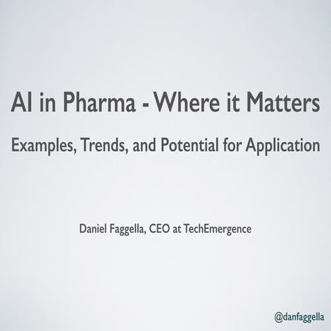 Artificial Intelligence in Pharma - Where it Matters