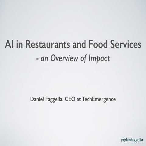 Artificial Intelligence in Restaurants and Food Services