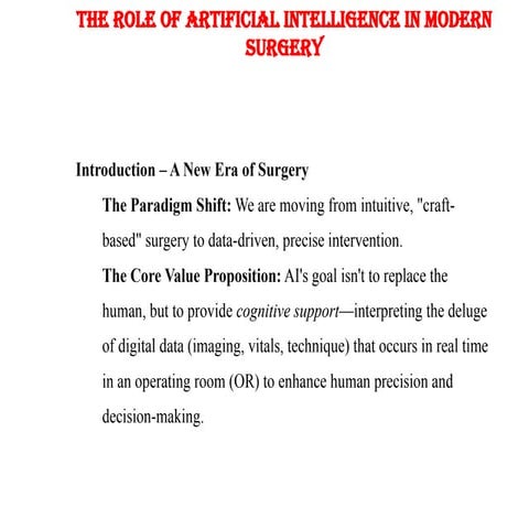 The Transformative Role of Artificial Intelligence in Modern Surgery ...