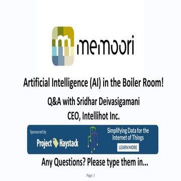 Artificial Intelligence (AI) in the Boiler Room!