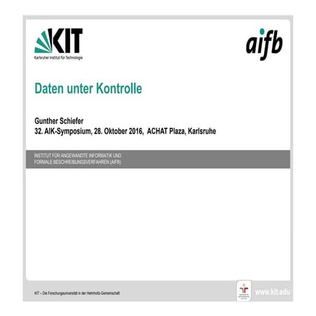 Daten unter Kontrolle