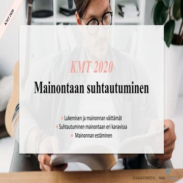 Mainontaan suhtautuminen / KMT 2020