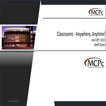 Classrooms - Anywhere, Anytime! - Geoff Green, MCPc