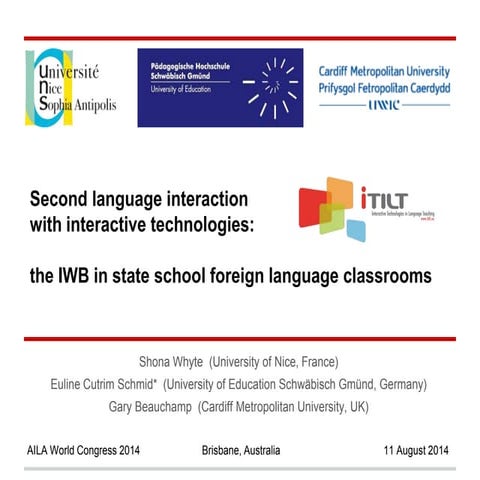 Second language interaction with interactive technologies: the IWB in state s...