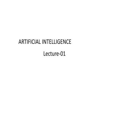 Ai lecture 01 intoduction
