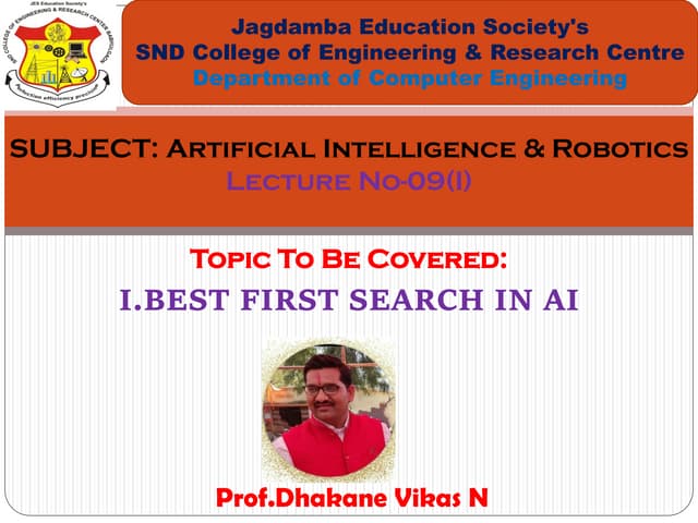 I.BEST FIRST SEARCH IN AI