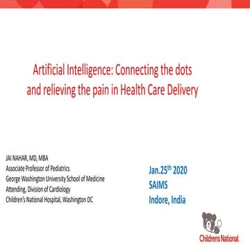 Artificial Intelligence: Connecting the dots and relieving the pain in Health...