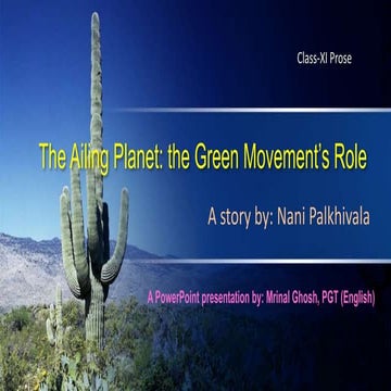 Ailing Planet CBSE XI English