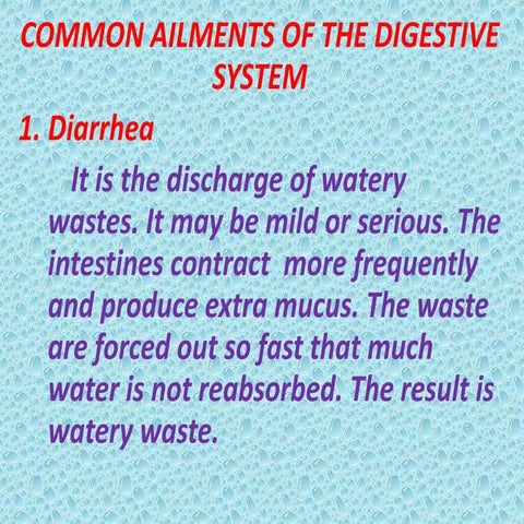 Ailments of the digestive system