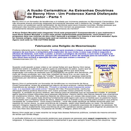 A ilusão carismática as estranhas doutrinas de benny hinn   um poderoso xamã ...