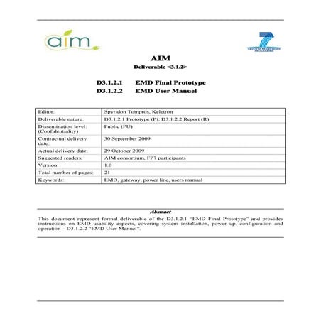ICT AIM project Energy Management Device Keletron