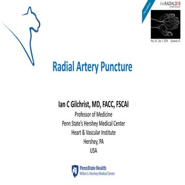 PCI & AimRadial 2018 | Radial Artery Puncture - Ian C Gilchrist