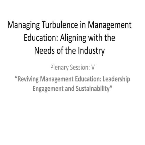 The 'New-Normal' in Management Education at AIMA, 20th March, 2014 