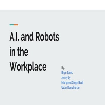 A.I. and Robots in the Workplace