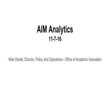Aim analytics panel: Learning Analytics