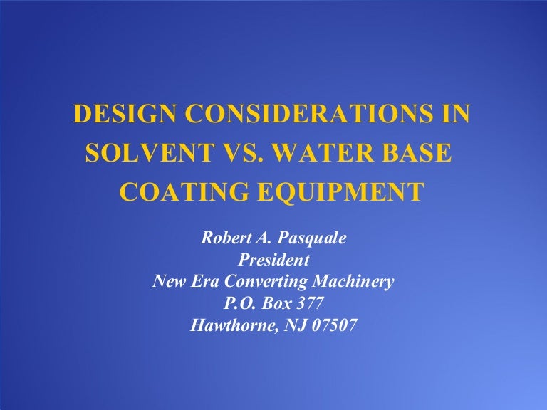 Solvent vs Water Based  Coating