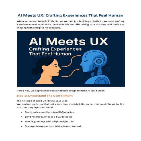 AI Meets UX: Crafting Experiences That Feel Human
