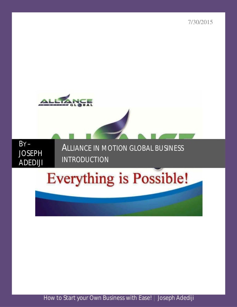Alliance in Motion Global Business Guide by Josh Adediji