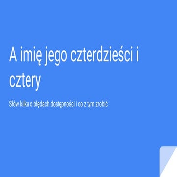 A imię jego czterdzieści i cztery | PPT