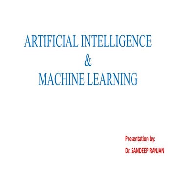 ARTIFICIAL INTELLIGENCE AND MACHINE LEARNING