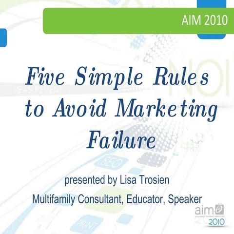 Five Simple Rules to Avoid Marketing Failure