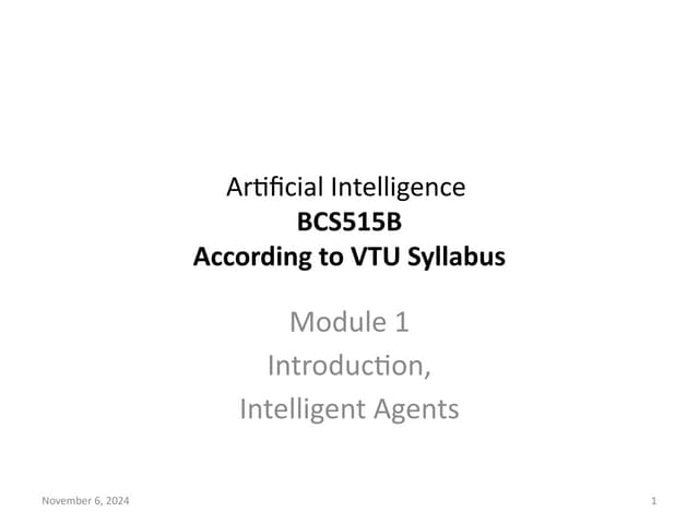 artificial intelligence bcs515b notes vtu