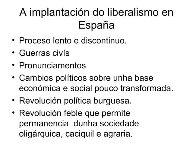 A implantación do liberalismo en es...