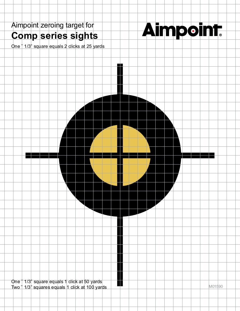 AIMPOINT Zeroing Target For Comp Sights Optics Trade