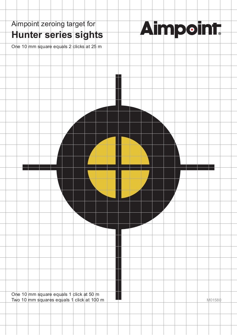 AIMPOINT Zeroing Target For Hunter Series Sights Optics Trade