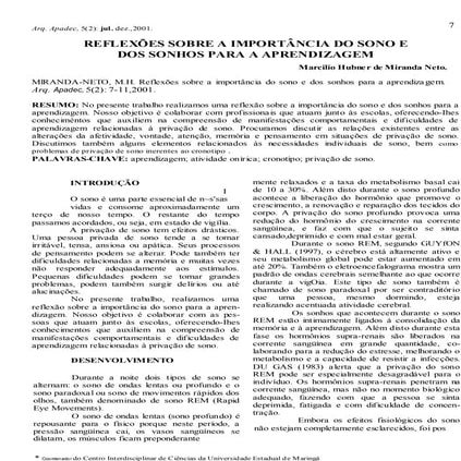 A importancia do sono para_aprendizagem