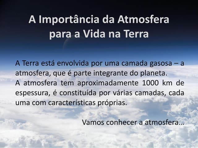 A importância da atmosfera