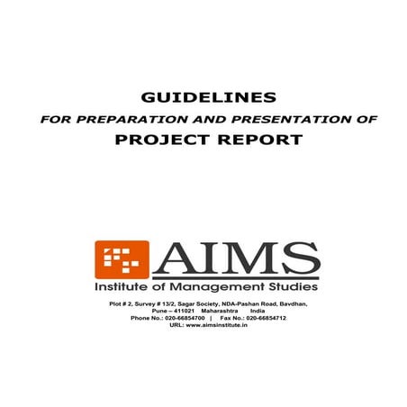 Aims   internship project - presentation & preparation - guidelines