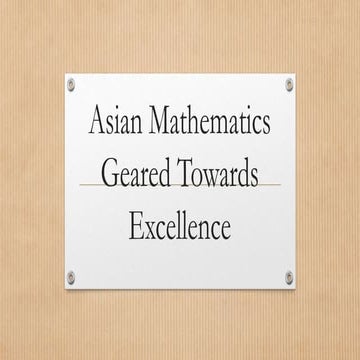 Aims for mathematics geared towards excellence