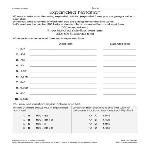 expanded form for grade 2 powerpoint-lesson | PPTX