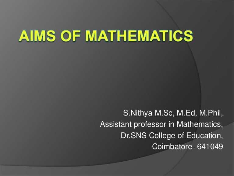 Aims of teaching mathematics