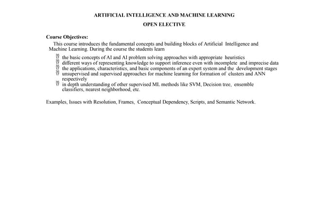 ARTIFICIAL INTELLIGENCE AND MACHINE LEARNING